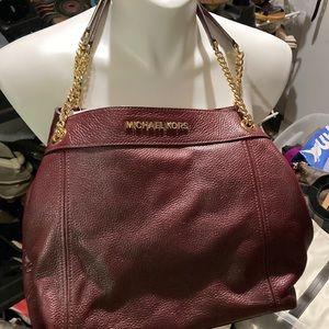 Michael Kors Burgundy bag with gold chain